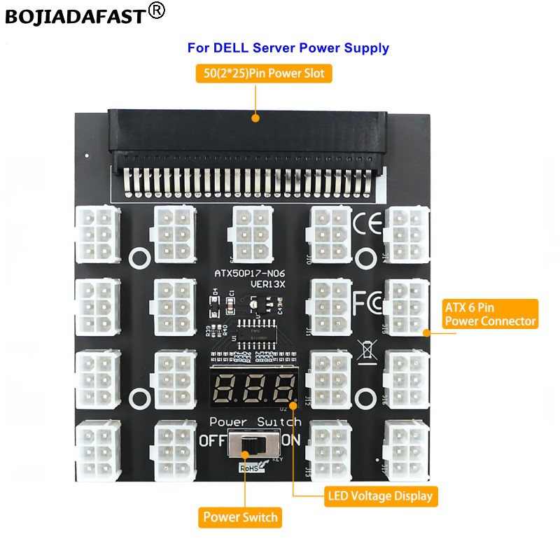 17 * PCI-E 6-Pin-Anschluss Ser – 2400W Server Psu Breakout Board Bewertung und Preis